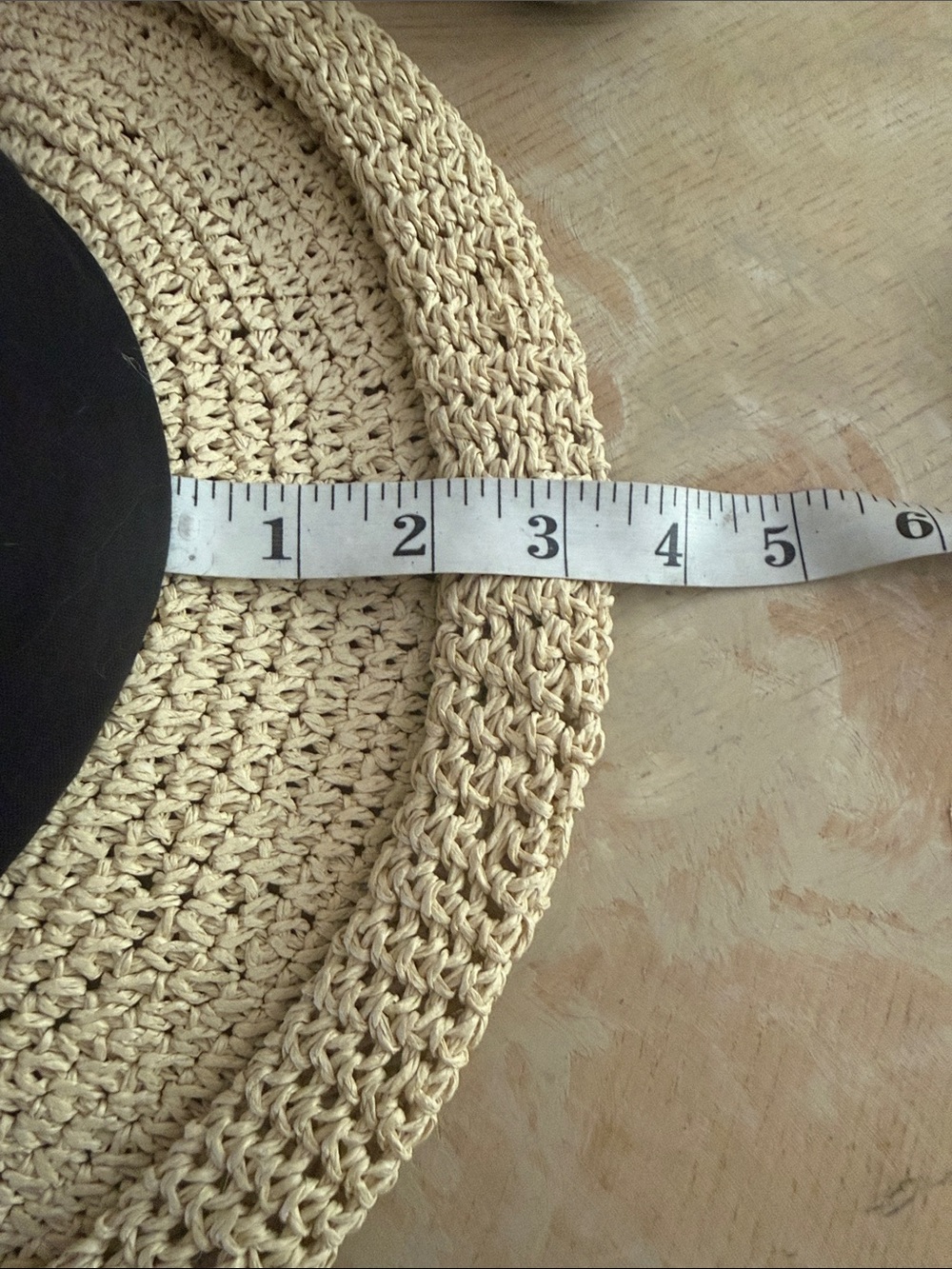 Scala 🔥 Straw Sun Hat with with black chiffon bow - Picture 3 of 5